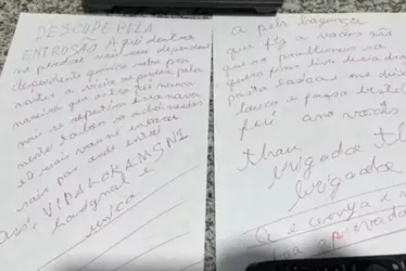 
				“Amo vocês”, diz ladrão em bilhete após furtar estabelecimentos
			
			