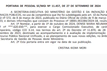 
			
				CNU: servidora é nomeada para avaliar e planejar nova edição
			
			