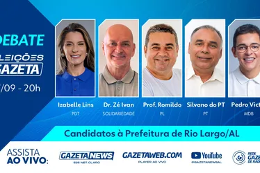 
			
				Candidatos à Prefeitura de Rio Largo debatem hoje na GazetaNews
			
			