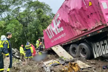 
			
				Carreta tomba sobre van que transportava atletas e deixa 6 mortos
			
			