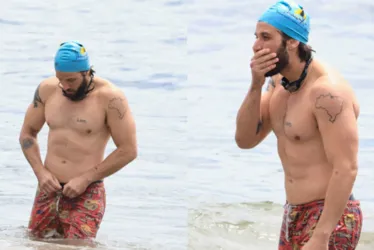 
			
				Chay Suede faz treino de natação na Praia de Copacabana
			
			