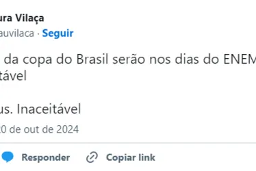 
			
				Estudantes reagem ao Enem 2024 e final da Copa do Brasil no mesmo dia
			
			