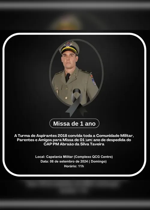 
				PM/AL realiza missa de 1 ano de oficial que morreu durante curso no Distrito Federal
			
			