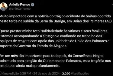 
			
				Anielle Franco presta solidariedade às vítimas de tragédia na Serra da Barriga
			
			
