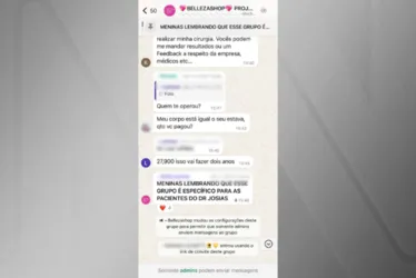 
			
				Grupo de WhatsApp onde mulher fechou plano para hidrolipo seguiu ativo
			
			