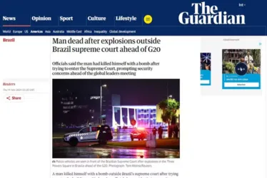 
			
				Imprensa internacional repercute explosões na Praça dos Três Poderes
			
			