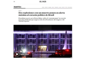 
			
				Imprensa internacional repercute explosões na Praça dos Três Poderes
			
			