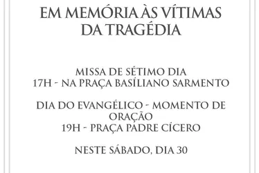 
			
				Missa vai marcar o 7º dia da tragédia com 20 mortos na Serra da Barriga
			
			