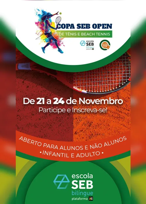 
			
				Inscrições para torneio de tênis e beach tennis se encerram nesta terça-feira (12)
			
			