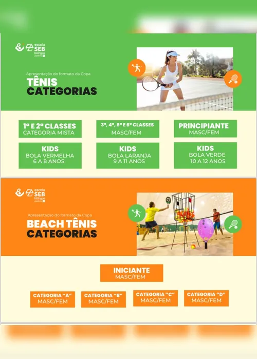 
			
				Inscrições para torneio de tênis e beach tennis se encerram nesta terça-feira (12)
			
			