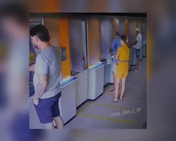 Imagens mostram ação de criminosos aplicando golpes contra idosos em agências bancárias de Maceió