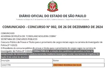 
			
				Foragido há 17 anos é aprovado em etapas de concurso da PC e preso durante prova oral
			
			