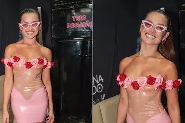 
			
				Juliette curte bloco de Lauana Prado com mini vestido de látex com transparência
			
			