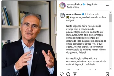 
			
				Na mesma BR que Lira “evitou” JHC, Renan faz gesto para os Caldas
			
			