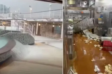 
			
				Vídeo: navio de cruzeiro de luxo é inundado após se inclinar em águas agitadas
			
			