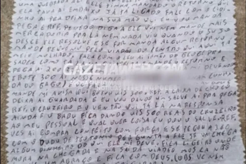 
				Negócios do tráfico e romance: o que dizem cartas trocadas de dentro do presídio por acusado de liderar facção em AL
			
			