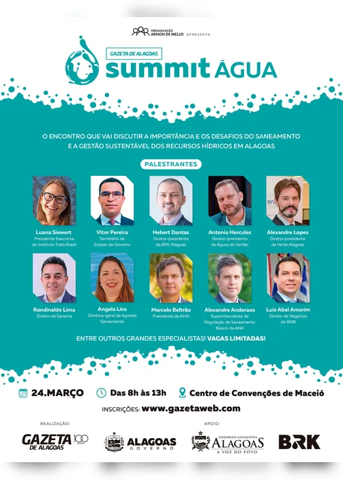 
			
				Gazeta Summit Água debate hoje soluções para o saneamento em Alagoas; veja programação
			
			