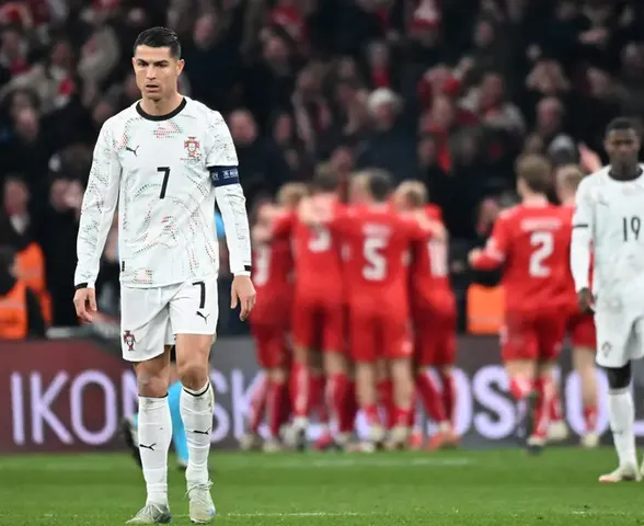 Cristiano Ronaldo é provocado em derrota de Portugal para a Dinamarca