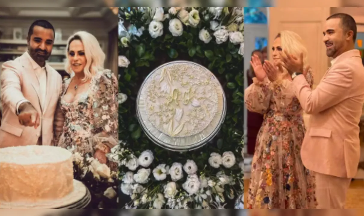 Ana Maria Braga publica fotos inéditas de casamento com Fabio Arruda