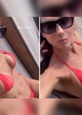 Deborah Secco exibe corpo sarado de biquíni em dia de sol