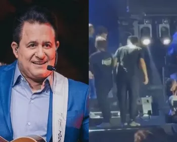 Assista ao momento em que Marrone cai do palco e bate a cabeça