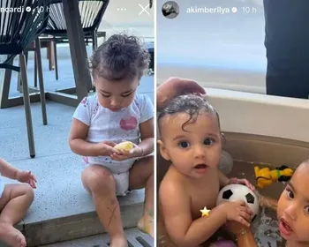 Bruna Biancardi e Amanda Kimberlly postam momento fofo de filhas com Neymar