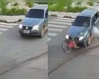 Ciclista é atropelado por carro em cruzamento no interior
