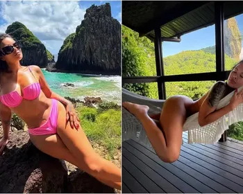 Ex-BBB Ariadna Arantes curte viagem a Noronha