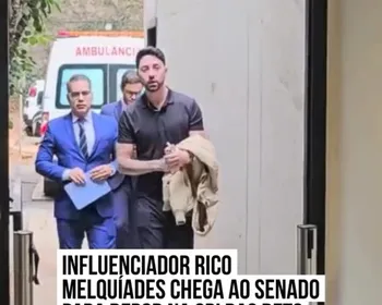 Influencer Rico Melquiades chega à CPI das Bets para depor