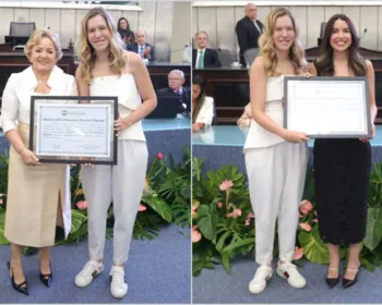 Secretária de Turismo e presidente do Instituto Dr. Adamastor são homenageadas na ALE