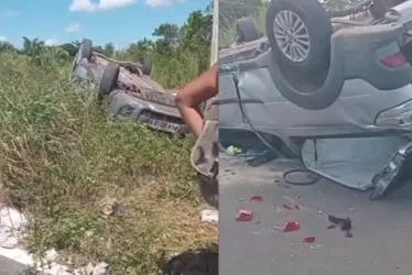 
			
				Vídeo: carro com estudantes capota e colide em poste
			
			