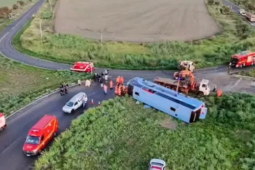 
				Ônibus tomba com 50 pessoas e deixa dez mortos em Minas Gerais
			
			