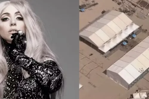 
				Palco de Lady Gaga será maior que o de Madonna e já começou a ser montado
			
			