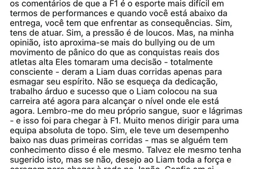
				Verstappen curte post com crítica à saída de Lawson da Red Bull
			
			