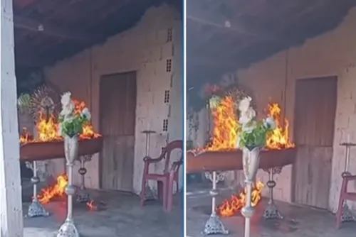 
				Vídeo: facção invade velório no interior e põe fogo em cadáver de rival
			
			