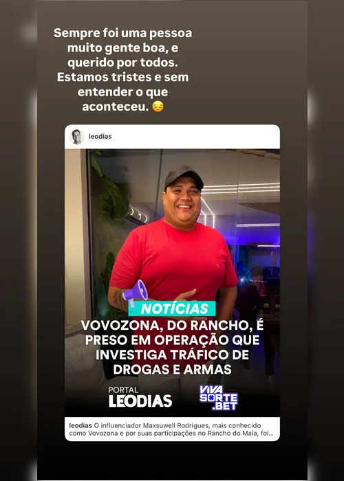 
			
				Carlinhos Maia se pronuncia após personagem do 'Rancho' ser preso em operação contra o tráfico
			
			