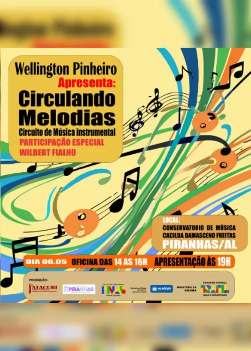 
			
				'Circulando Melodias' leva música instrumental e oficina sobre choro ao Conservatório de Piranhas
			
			