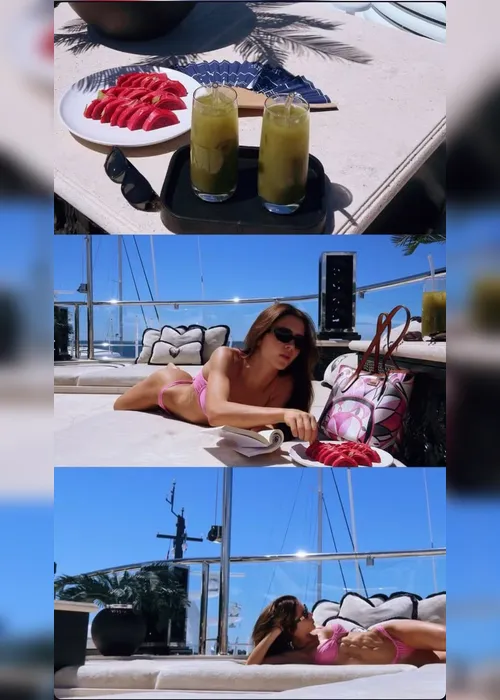 
			
				Jade Picon exibe abdômen definido durante passeio de iate na França
			
			
