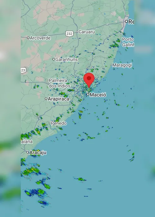 
			
				Maceió pode ter chuvas de intensidade moderada a forte e risco de alagamentos
			
			