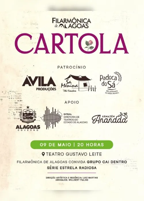 
			
				Samba, rock, teatro: confira programação cultural deste fim de semana em Alagoas
			
			