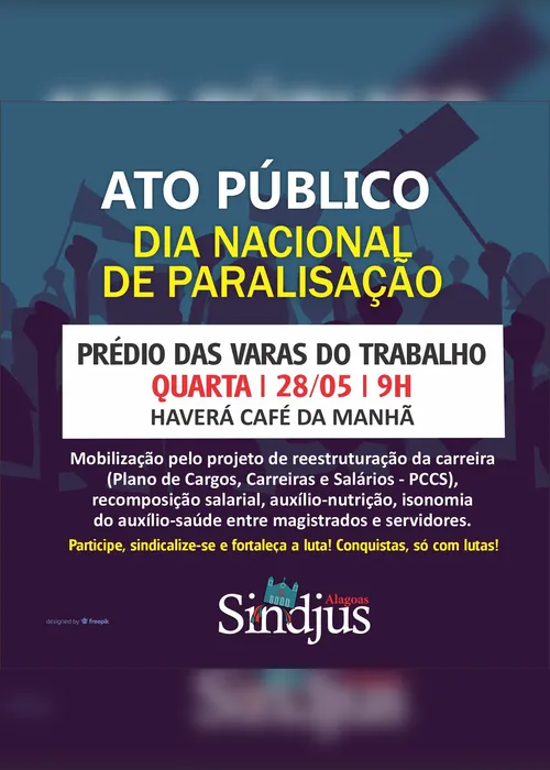 
			
				Servidores do Judiciário Federal participarão do ato público no Dia Nacional de Paralisações nesta quarta-feira (28)
			
			