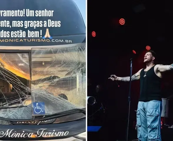 Cantor Ferrugem e equipe sofrem acidente de ônibus após show no RS: 'Destruiu tudo'