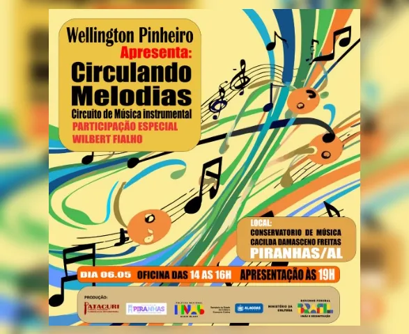 'Circulando Melodias' leva música instrumental e oficina sobre choro ao Conservatório de Piranhas