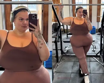 Com 45 kg a menos, Thais Carla posa, de macacão colado, em 1ª ida à academia após cirurgia