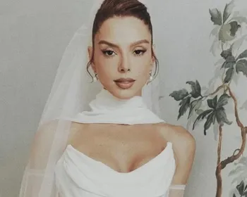 Giovanna Lancellotti mostra vestido do casamento com Gabriel David