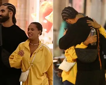 Jéssica Ellen beija Vitor Sampaio, em shopping do Rio