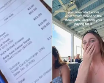 Jovens confundem sigla em cardápio de restaurante e conta sobe de R$ 160 para R$ 850