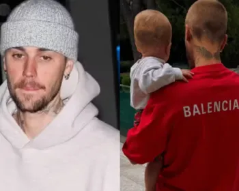 Justin Bieber posta foto rara com o filho e fãs brincam