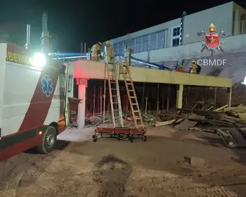 Operário fica ferido após ser atingido por bloco de concreto em obra