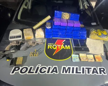 PM apreende 22 kg de drogas e armas em operação na Santa Lúcia